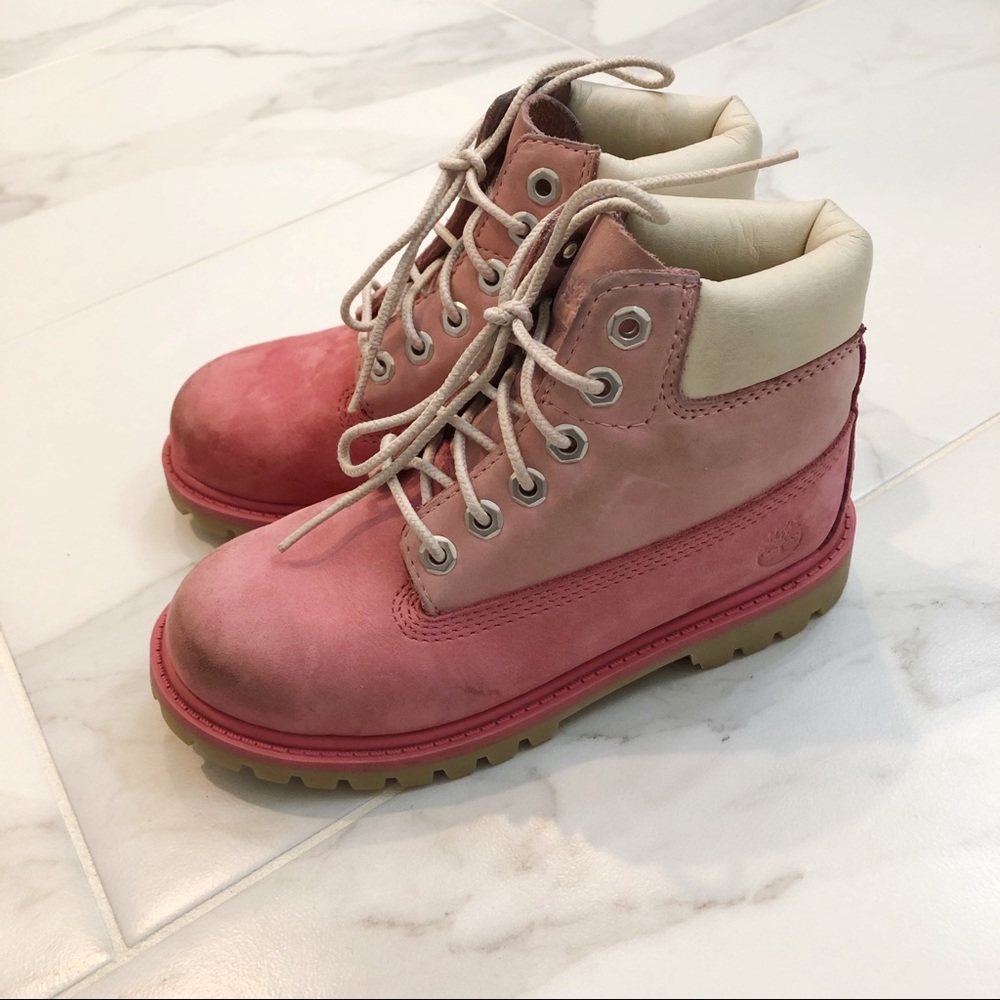 Two Tone Pink Timberland Boots